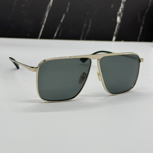 NEW GUCCI GG0840S 002 SUNGLASSES MEN AVIATOR GOLD EYEWEAR - Picture 5 of 13